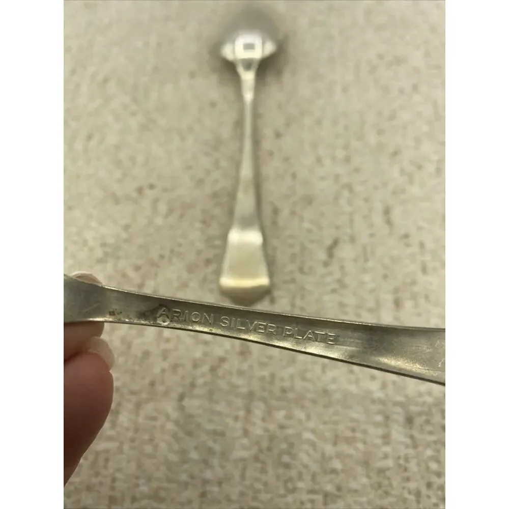 ARION Silverplate JEWELL Pattern Silverplate 8.25” SERVING SPOON & FORK 6.5”